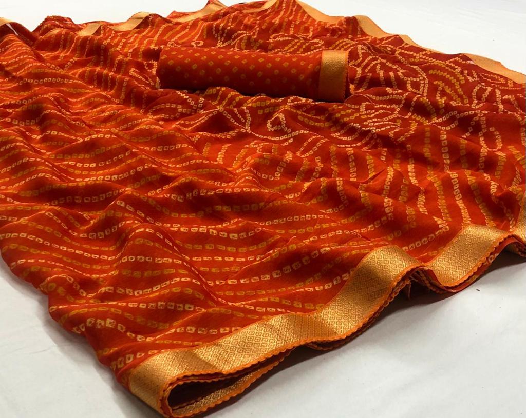 Rajyog Bandhej Latest New Chiffon Regular Wear Sarees Collection